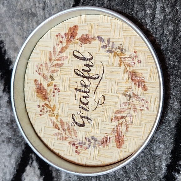 ORANGE METAL CORK COASTERS SET THANKFUL GRATEFUL BLESSED GATHER - Picture 5 of 14